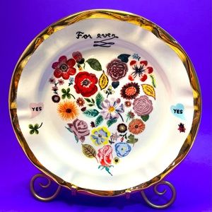 Nathalie Lete for Anthropologie Forever Flowers Heart Dinner Art Plate 10”